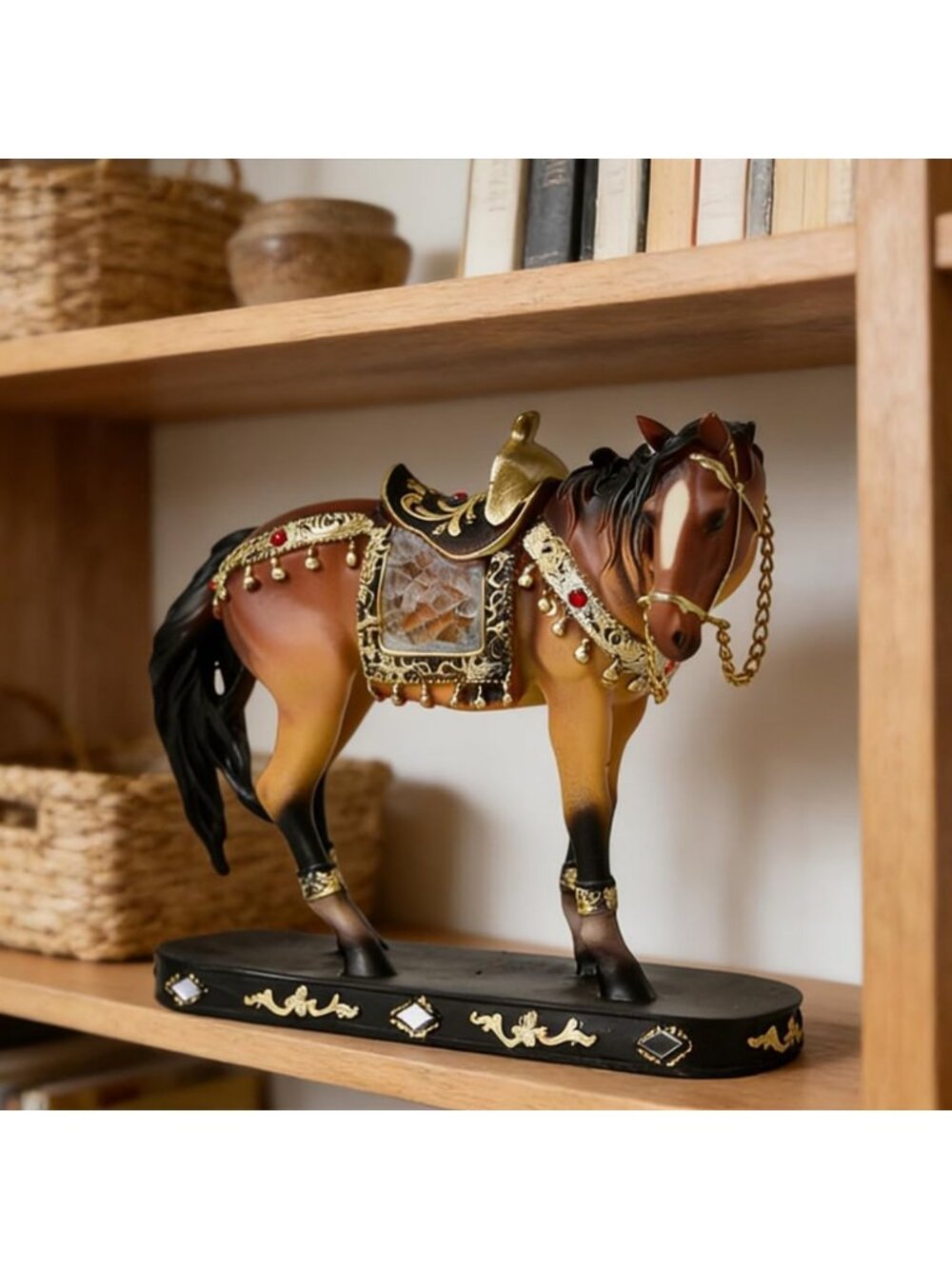 Vintage Resin Horse Sculpture - Decorative Standing Horse Statue for Home Decor